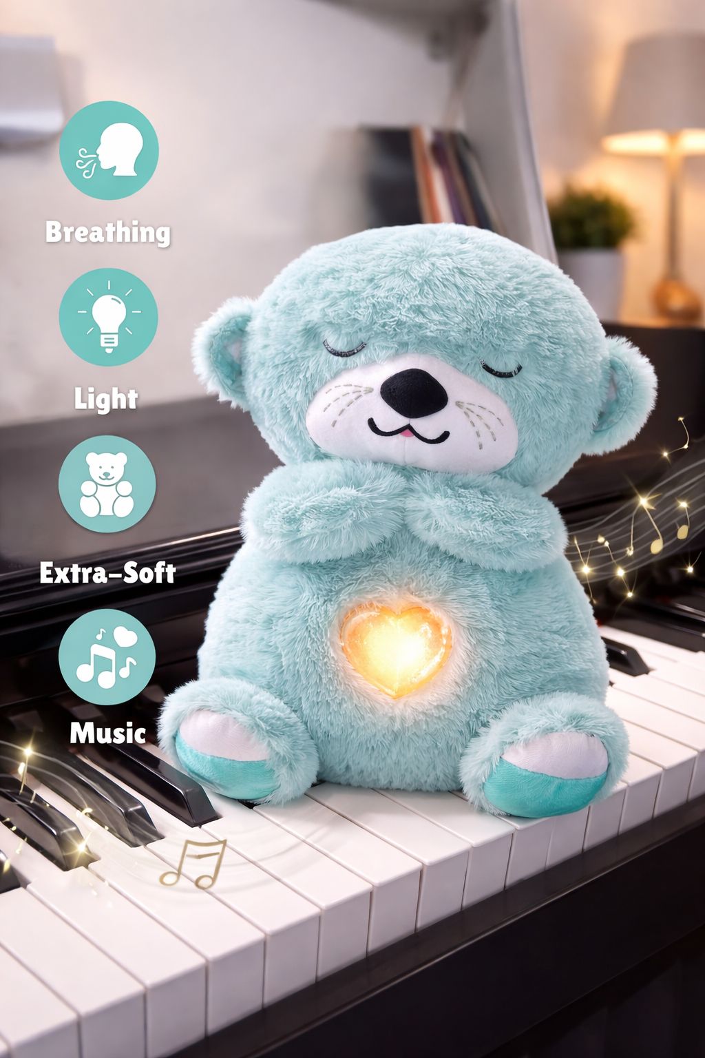 Musical LED Plush Teddy Bear – Soft Night Light Toy