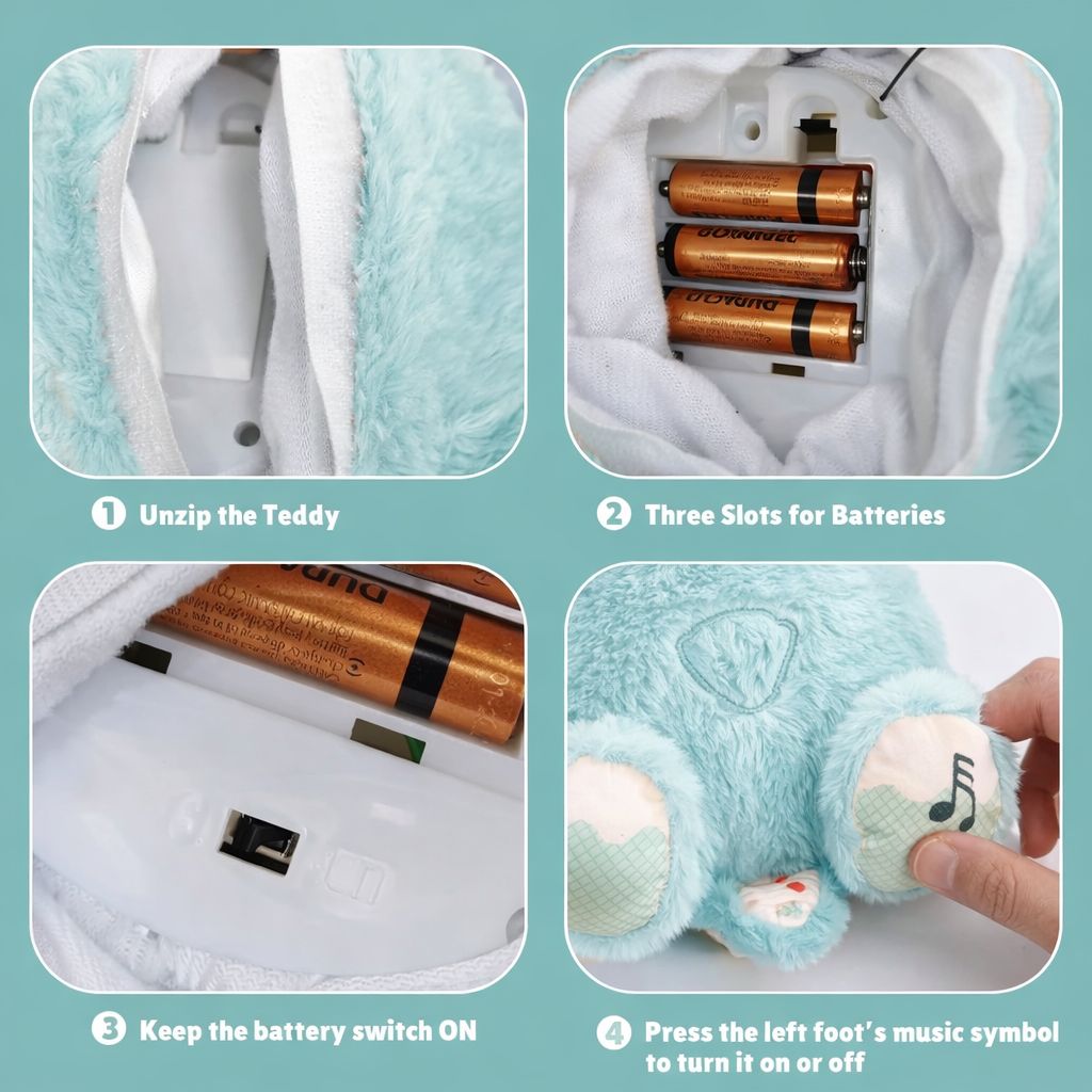 Musical LED Plush Teddy Bear – Soft Night Light Toy